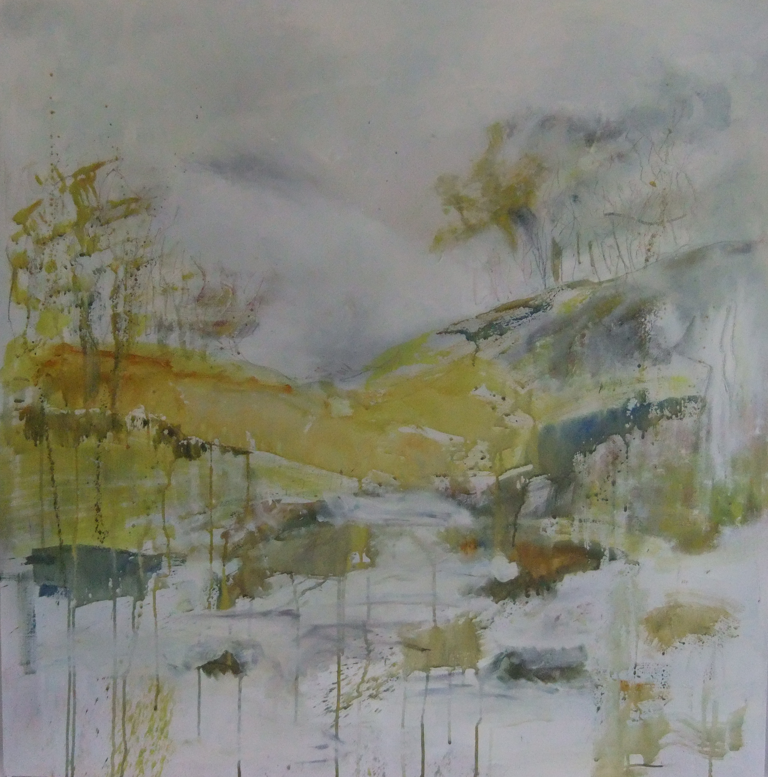 A watery Spring – mixed media on canvas
